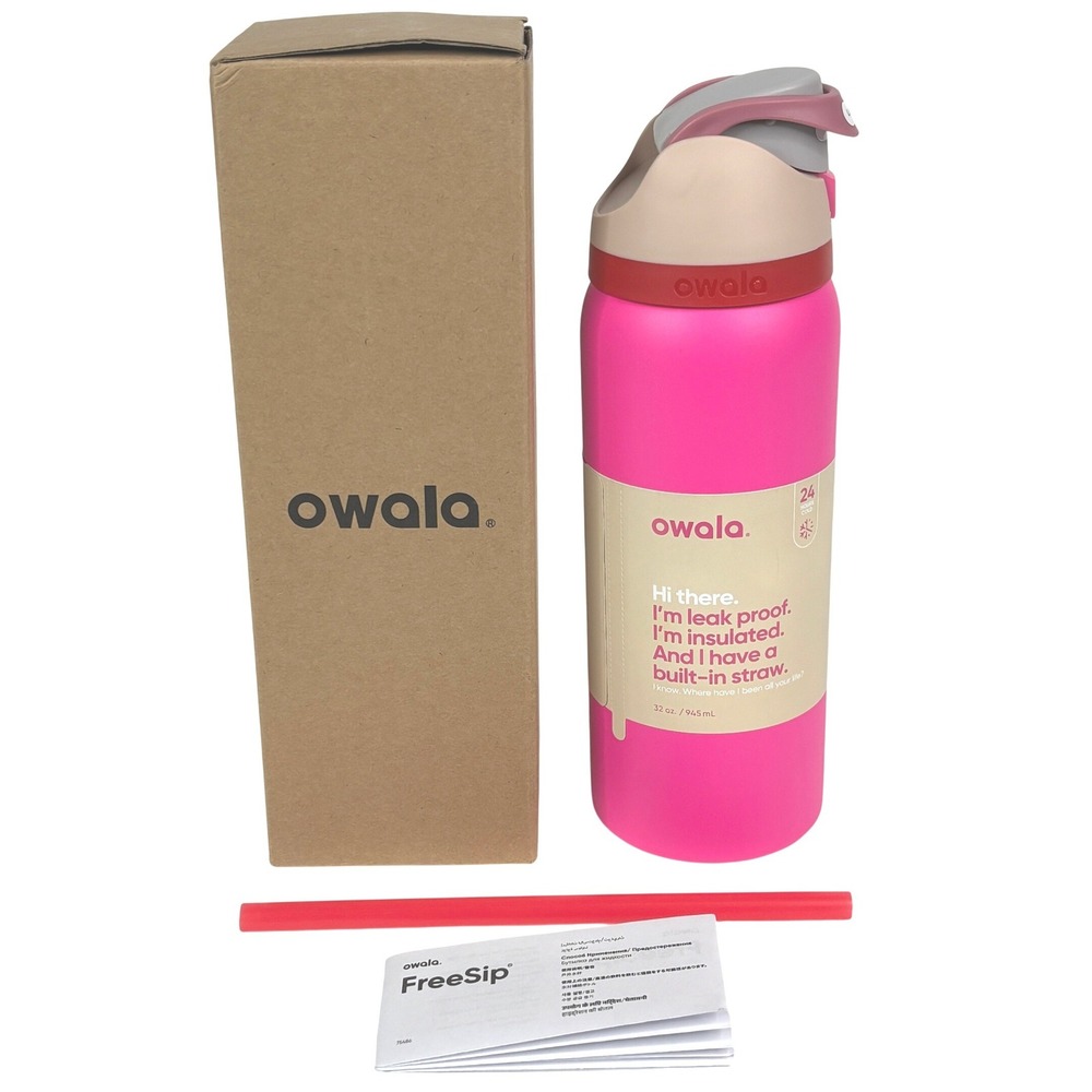 Owala FreeSip 32oz Insulated Stainless Steel Water Bottle Pink New in Box